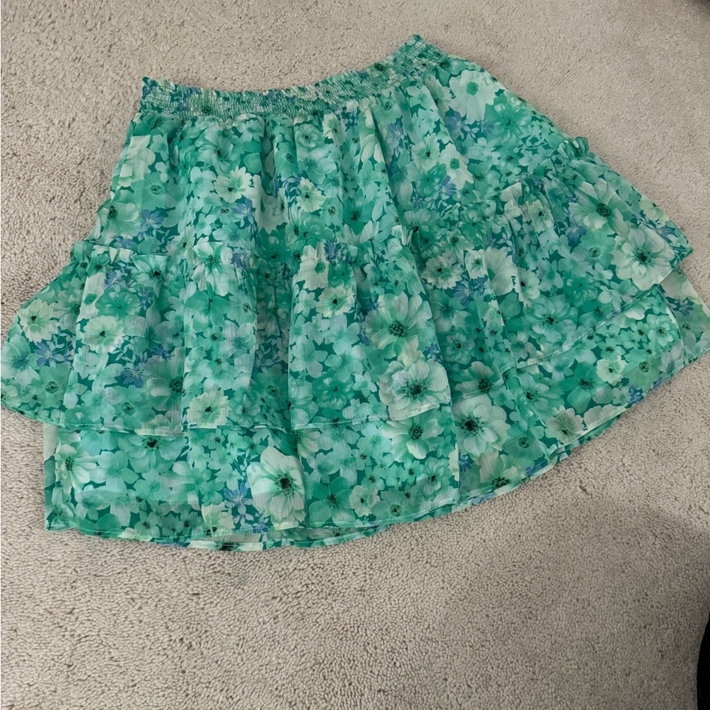 BB Dakota by Steve Madden Green Floral Skirt